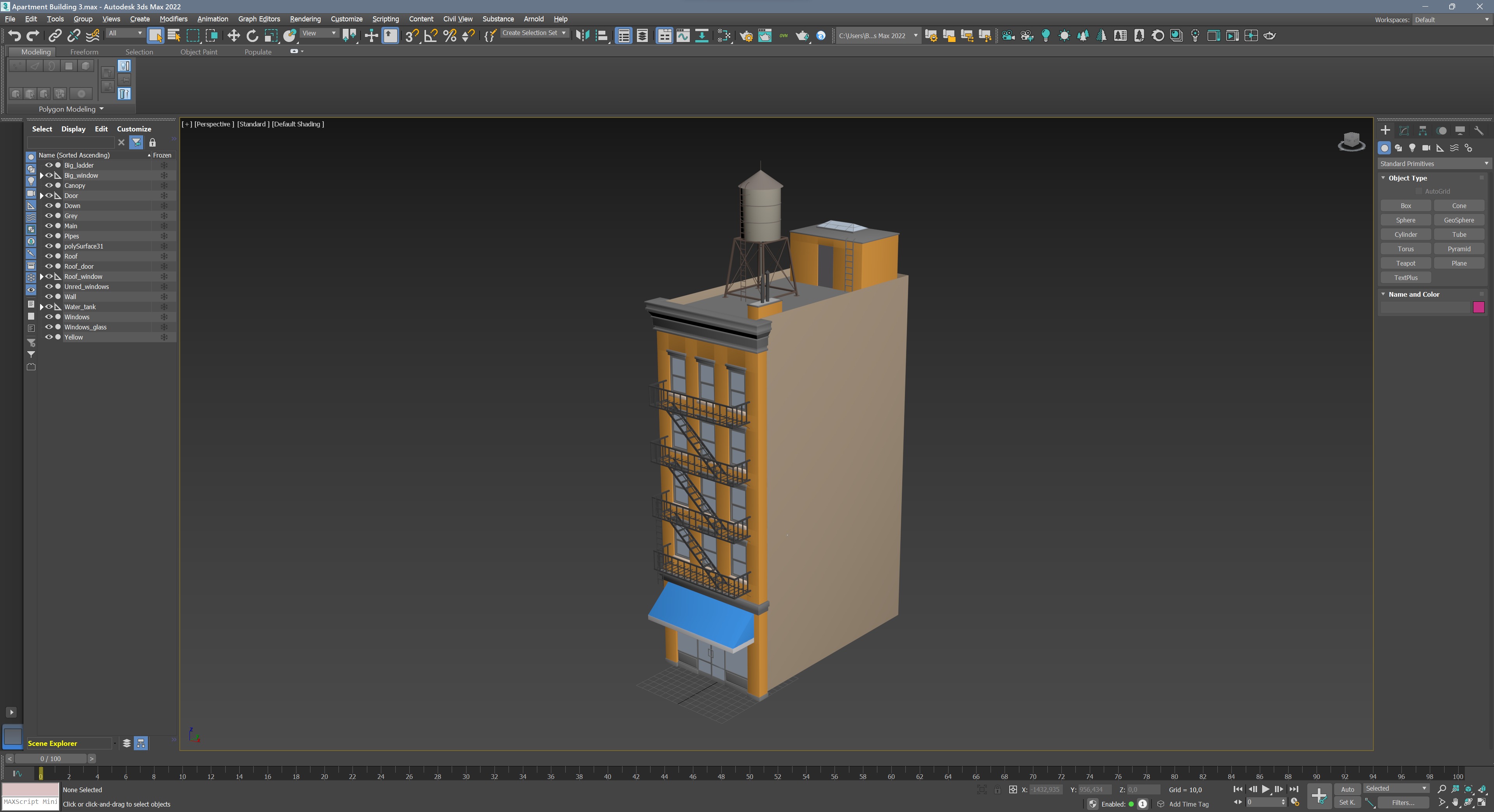 Apartment Building 3 Low-poly 3D model_13