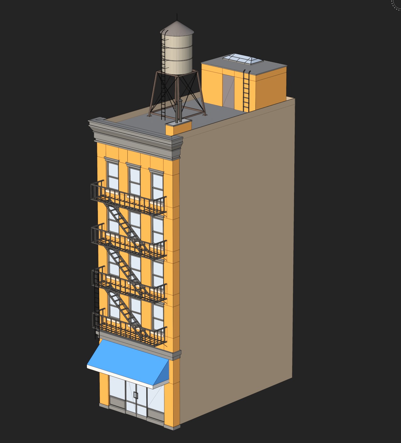 Apartment Building 3 Low-poly 3D model_15
