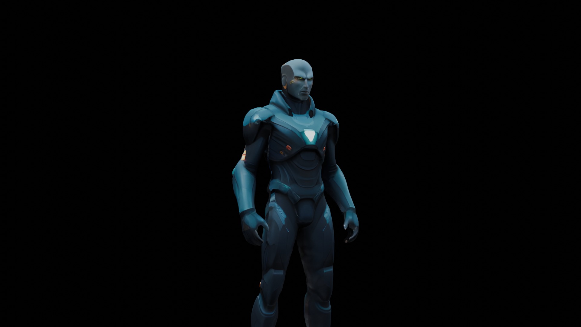 Sci-Fi Warrior Low-poly 3D model_1