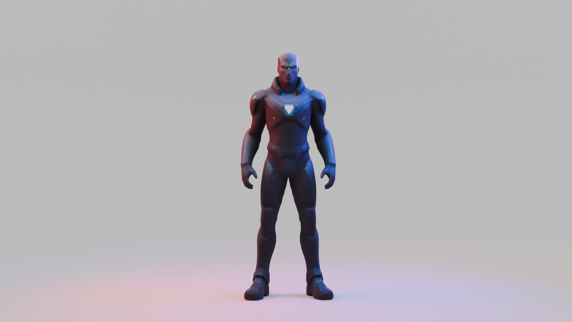 Sci-Fi Warrior Low-poly 3D model_11