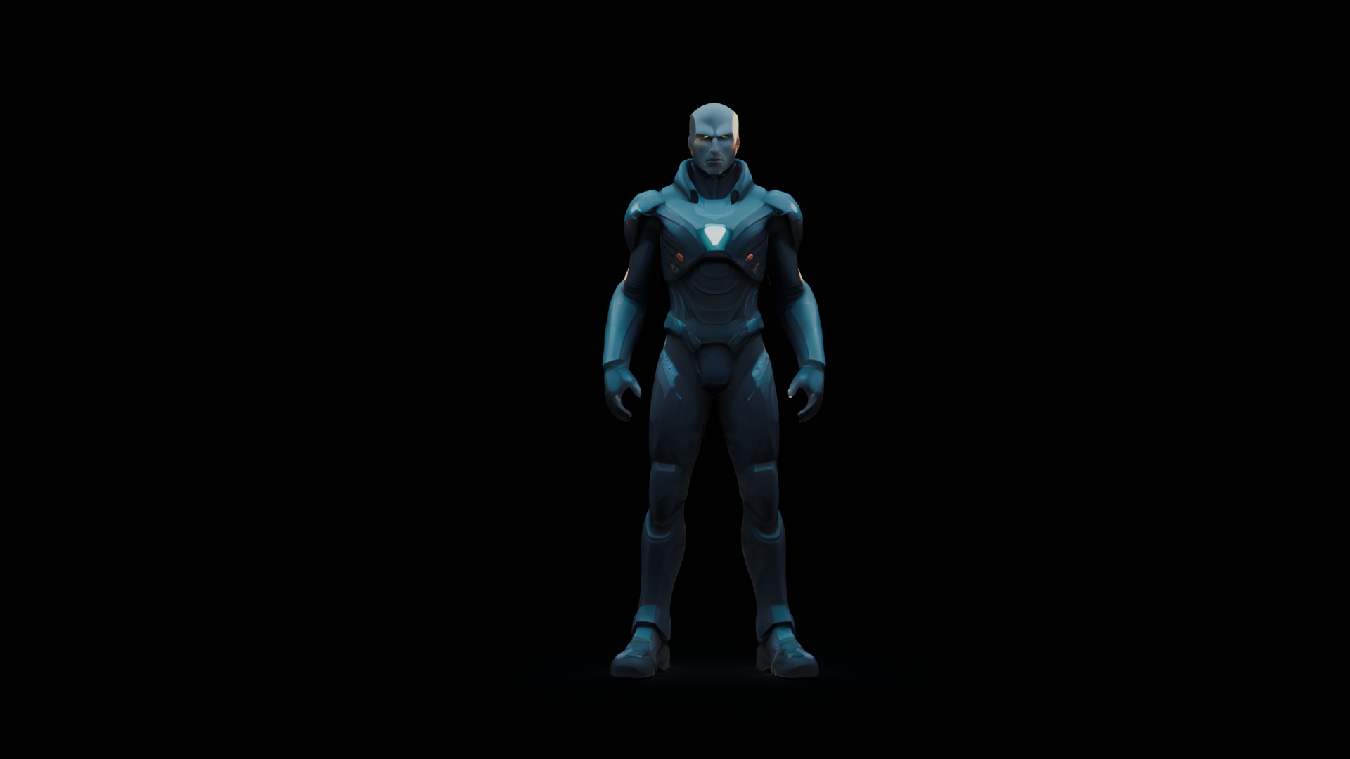 Sci-Fi Warrior Low-poly 3D model_2