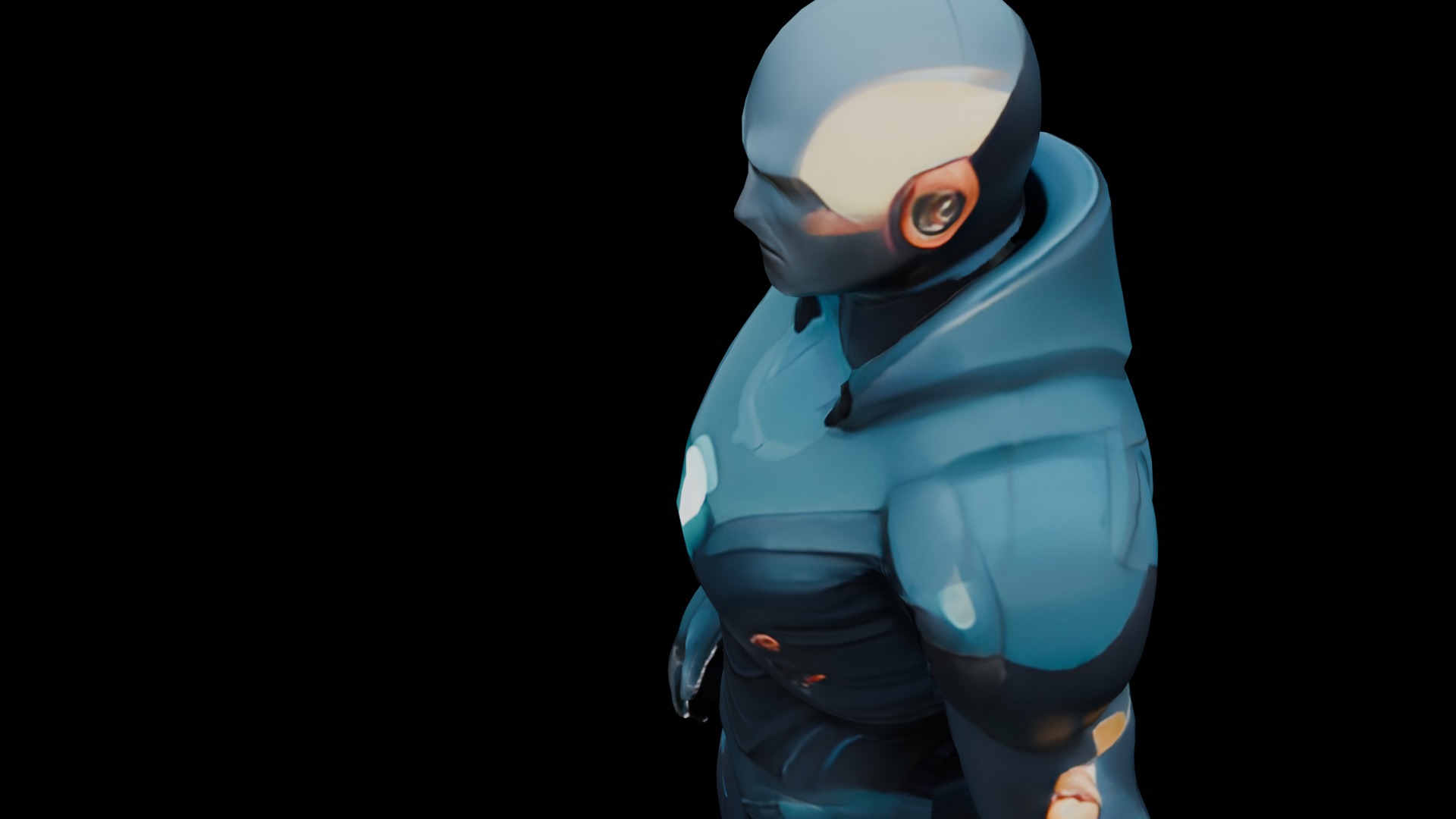 Sci-Fi Warrior Low-poly 3D model_8