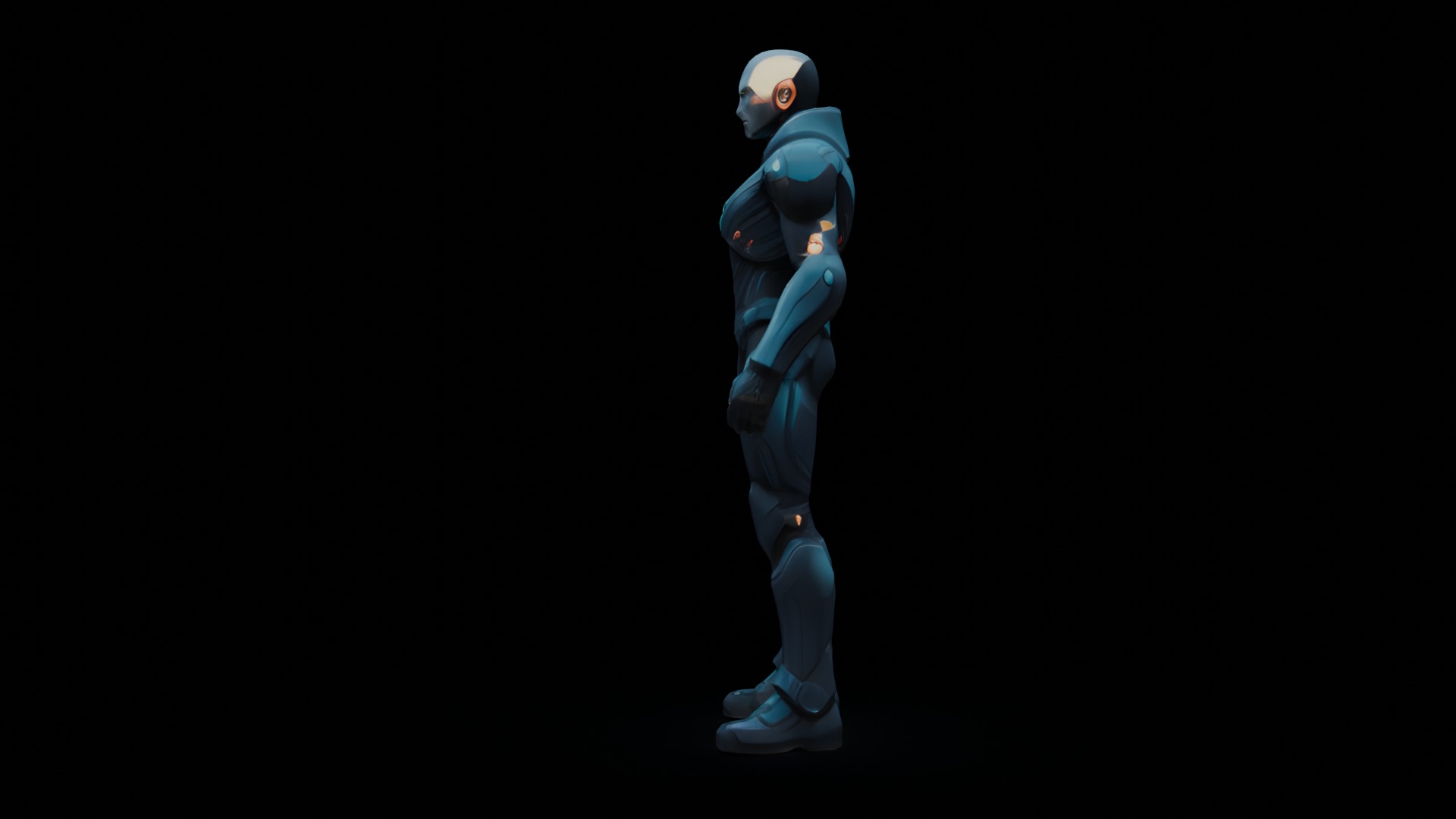 Sci-Fi Warrior Low-poly 3D model_5