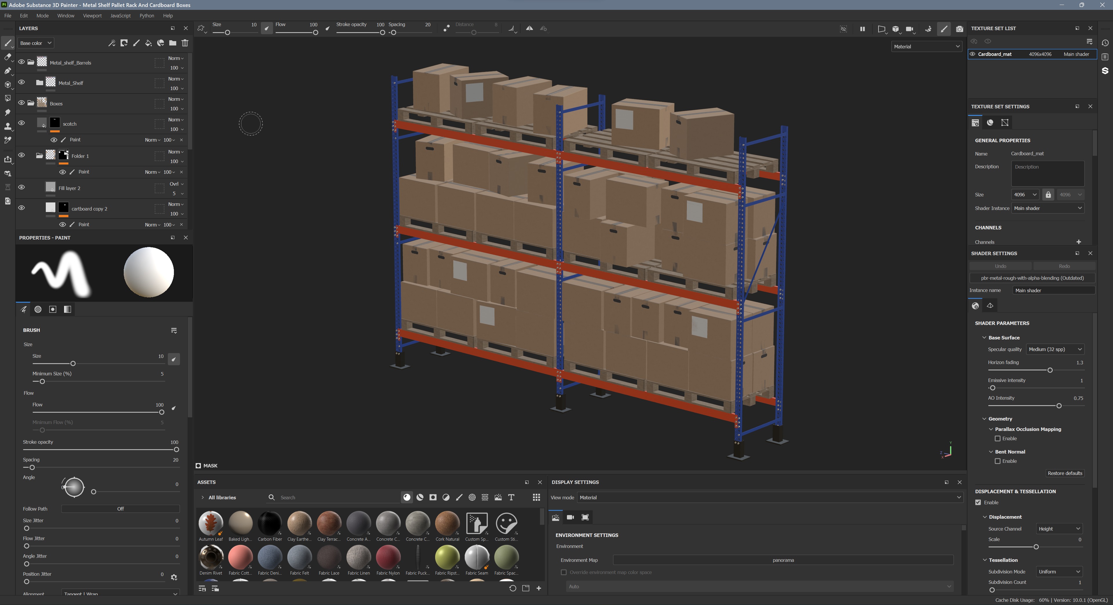 Metal Shelf Pallet Rack And Cardboard Boxes 3D model_13