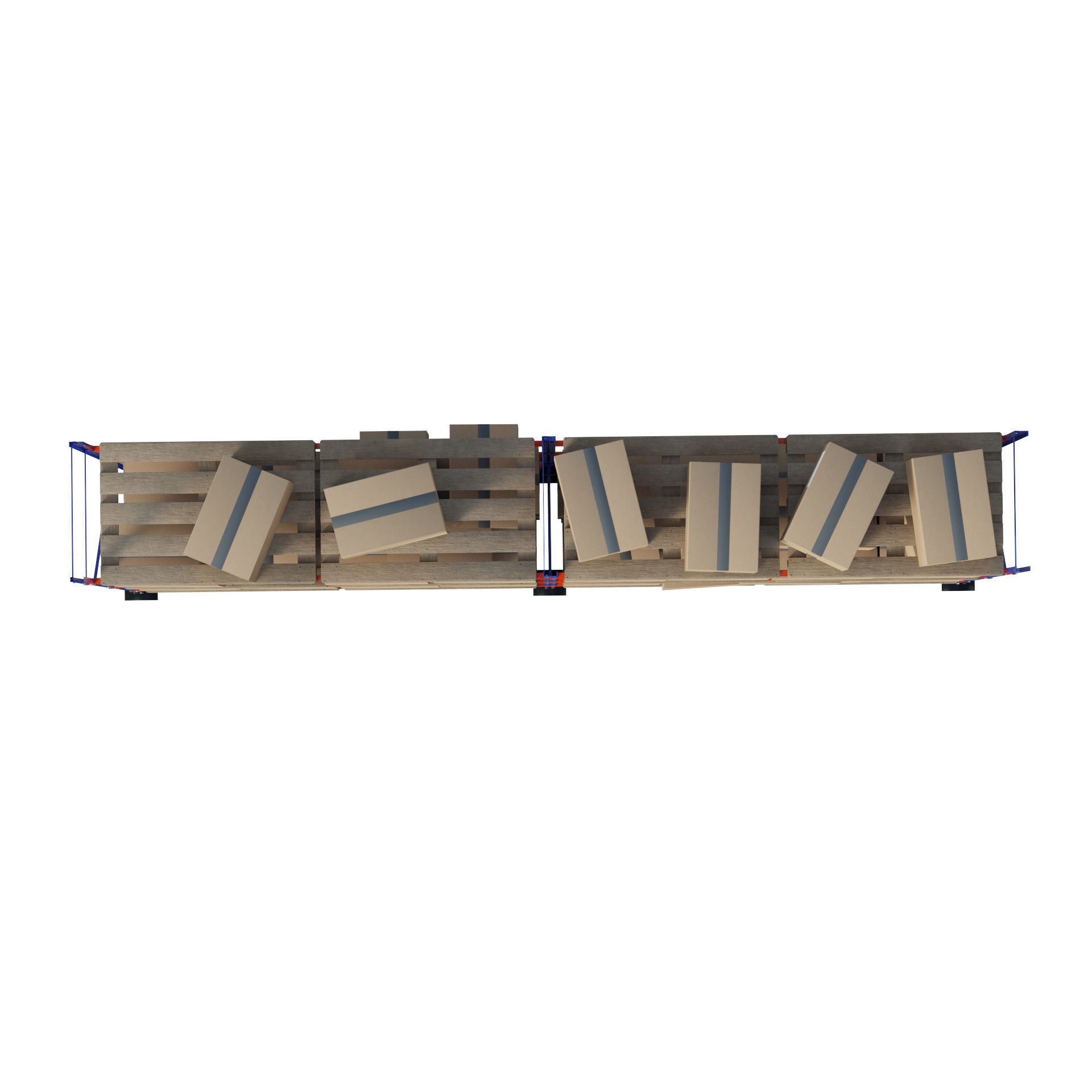 Metal Shelf Pallet Rack And Cardboard Boxes 3D model_9