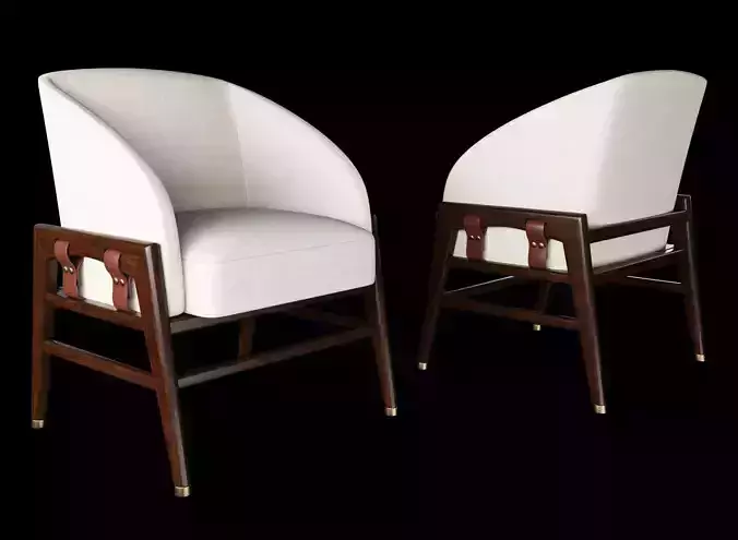 LUBEK ARM CHAIR Low-poly 3D model