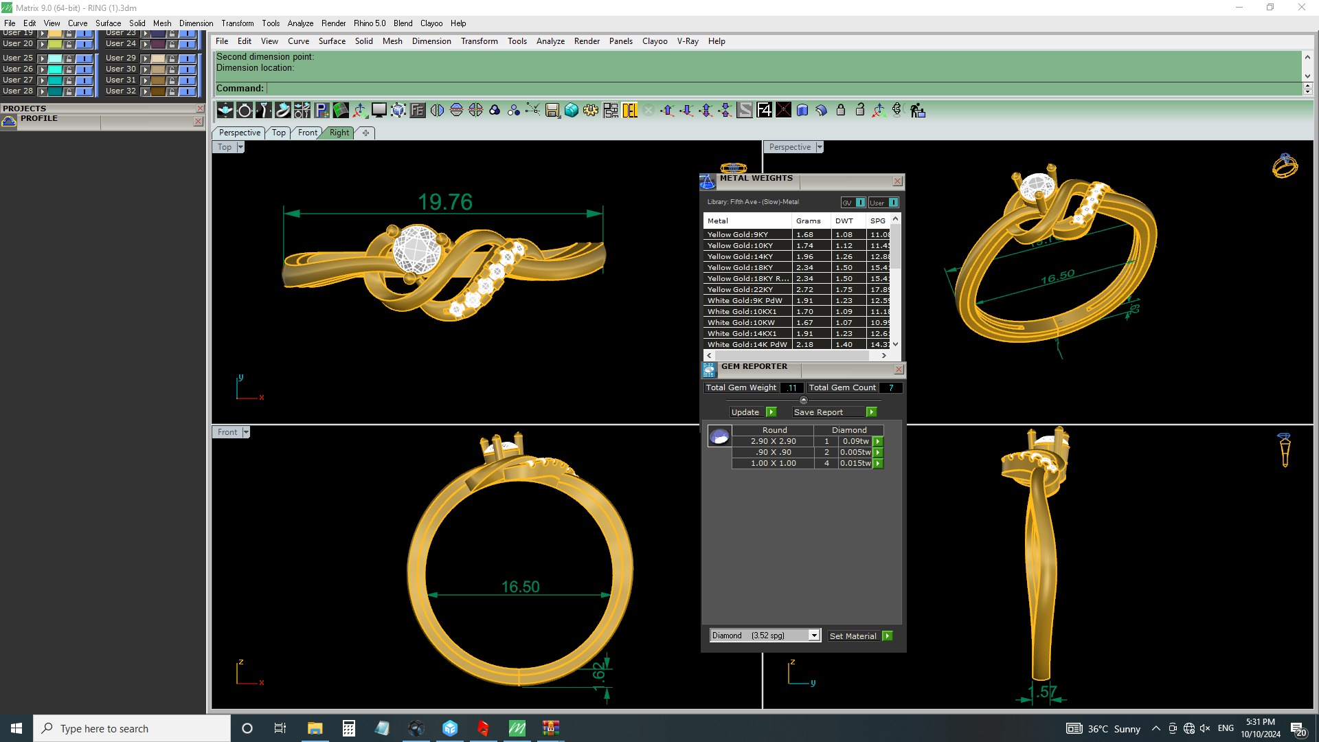 Italian diamond ring 3D print model_3