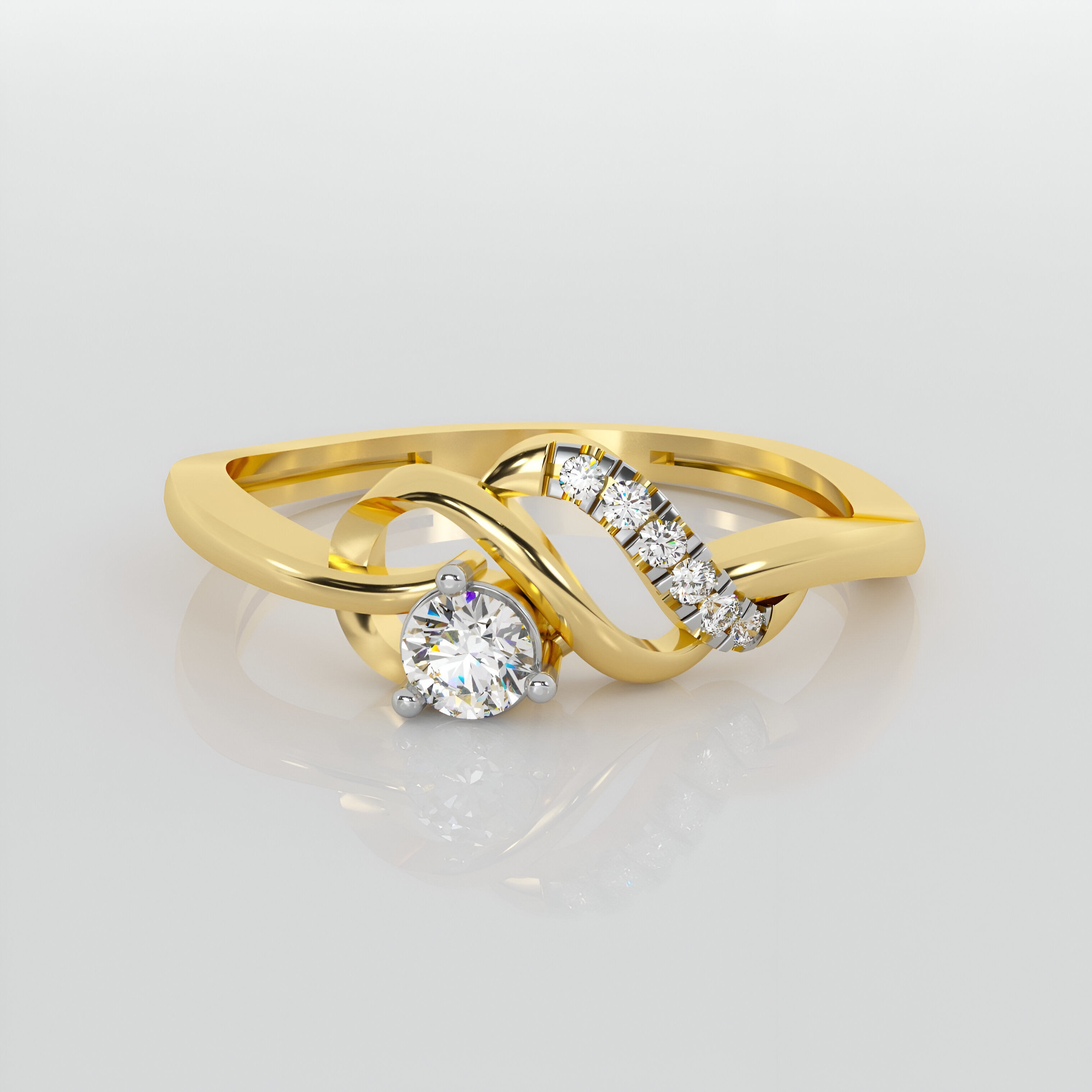 Italian diamond ring 3D print model_1