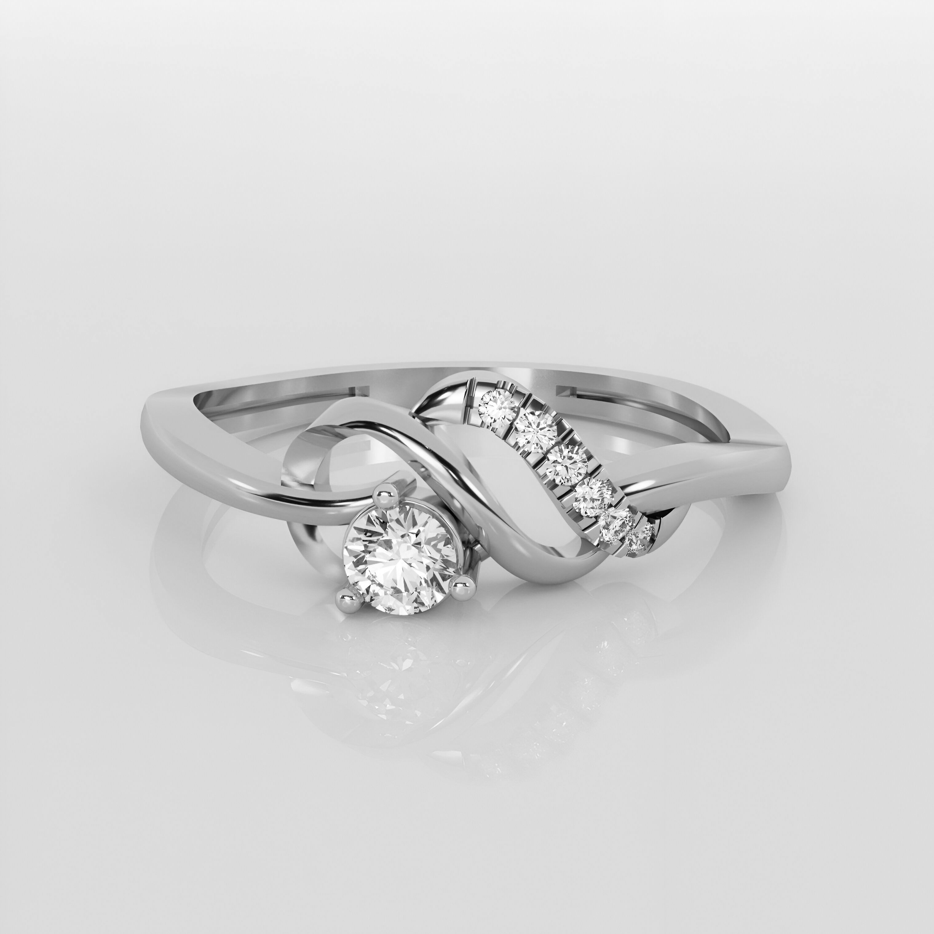 Italian diamond ring 3D print model_2