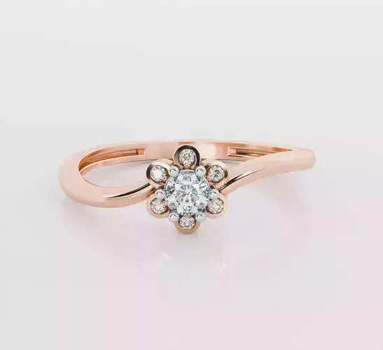 Flower Italian diamond ring 3D print model
