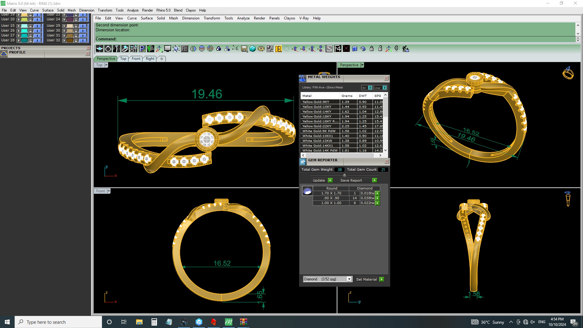 Italian diamond ring 3D print model_3