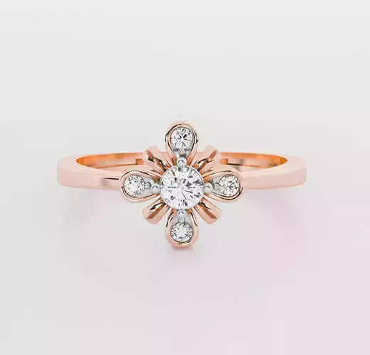 Flower diamond ring 3D print model
