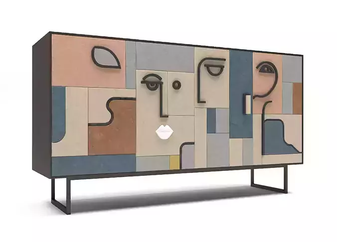 Cubist Faces Cabinet