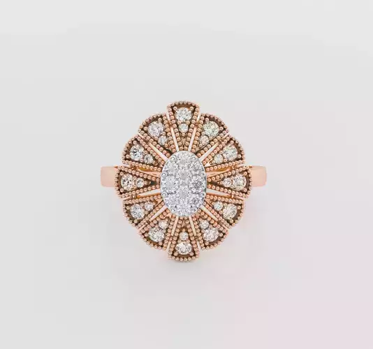 Flower diamond ring 3D print model