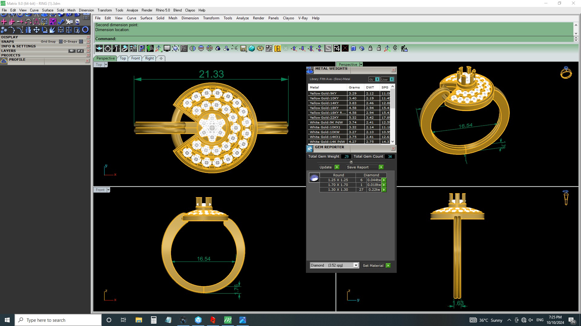 Italian diamond ring 3D print model_3