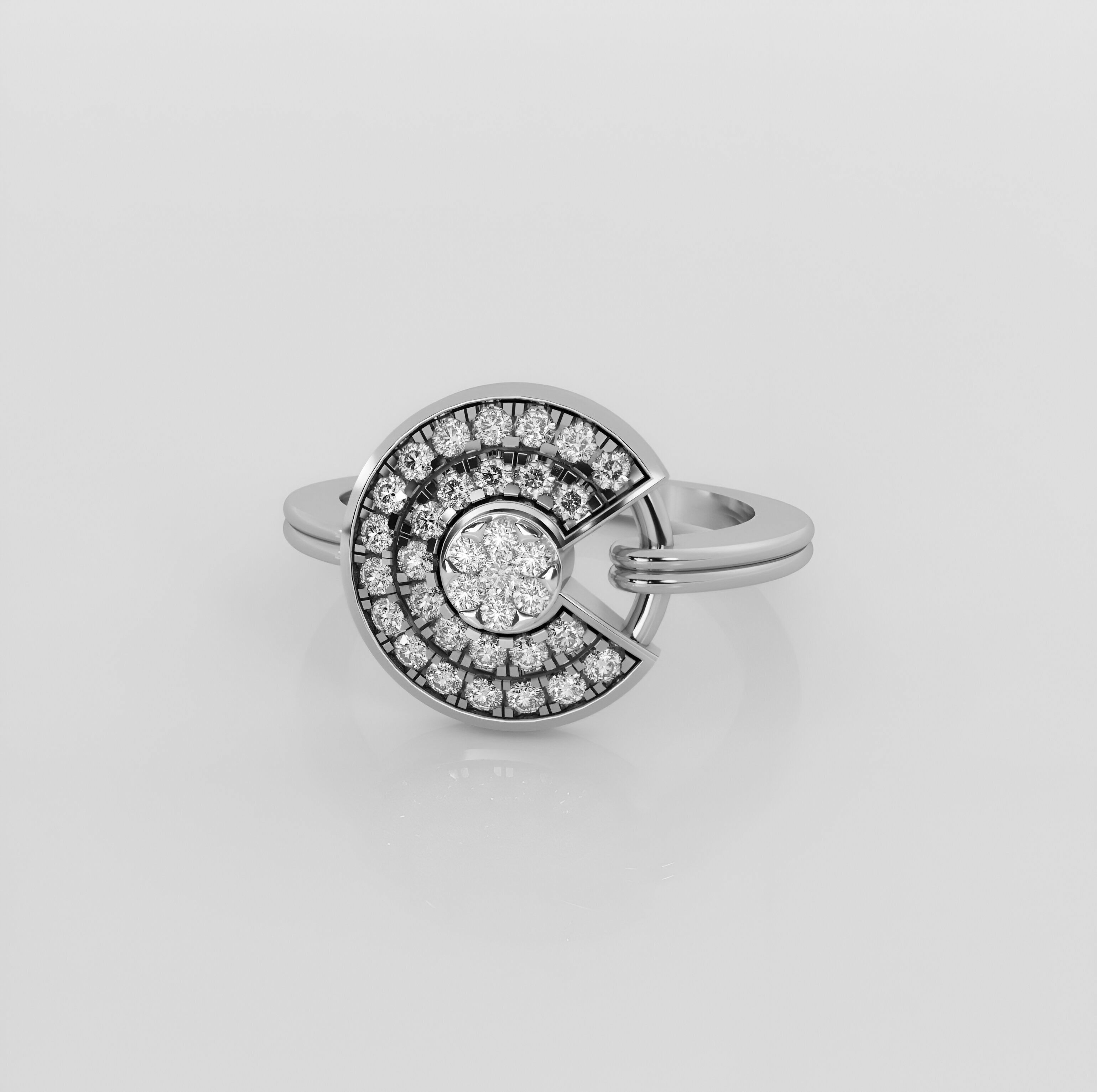 Italian diamond ring 3D print model_2