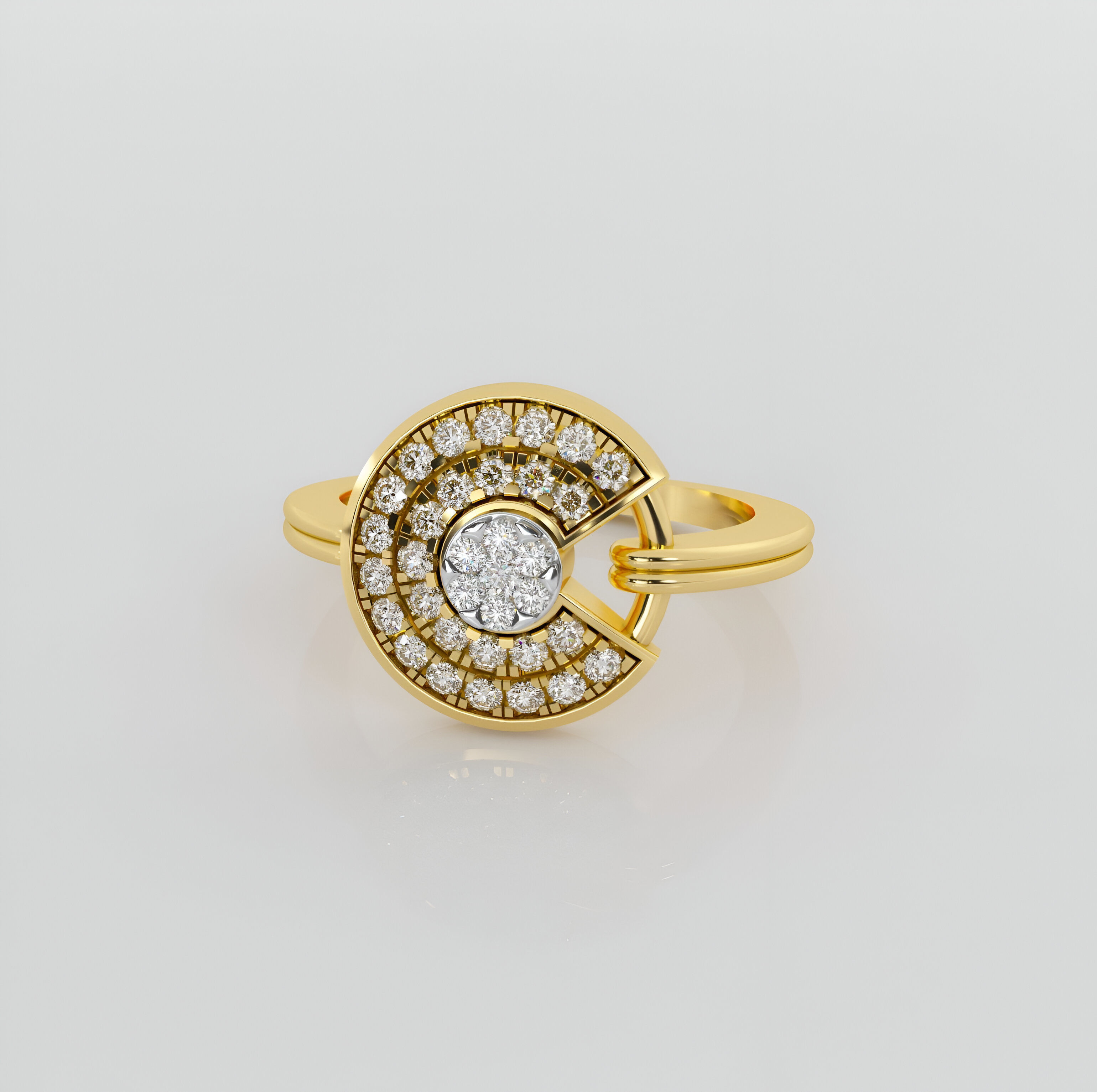 Italian diamond ring 3D print model_1