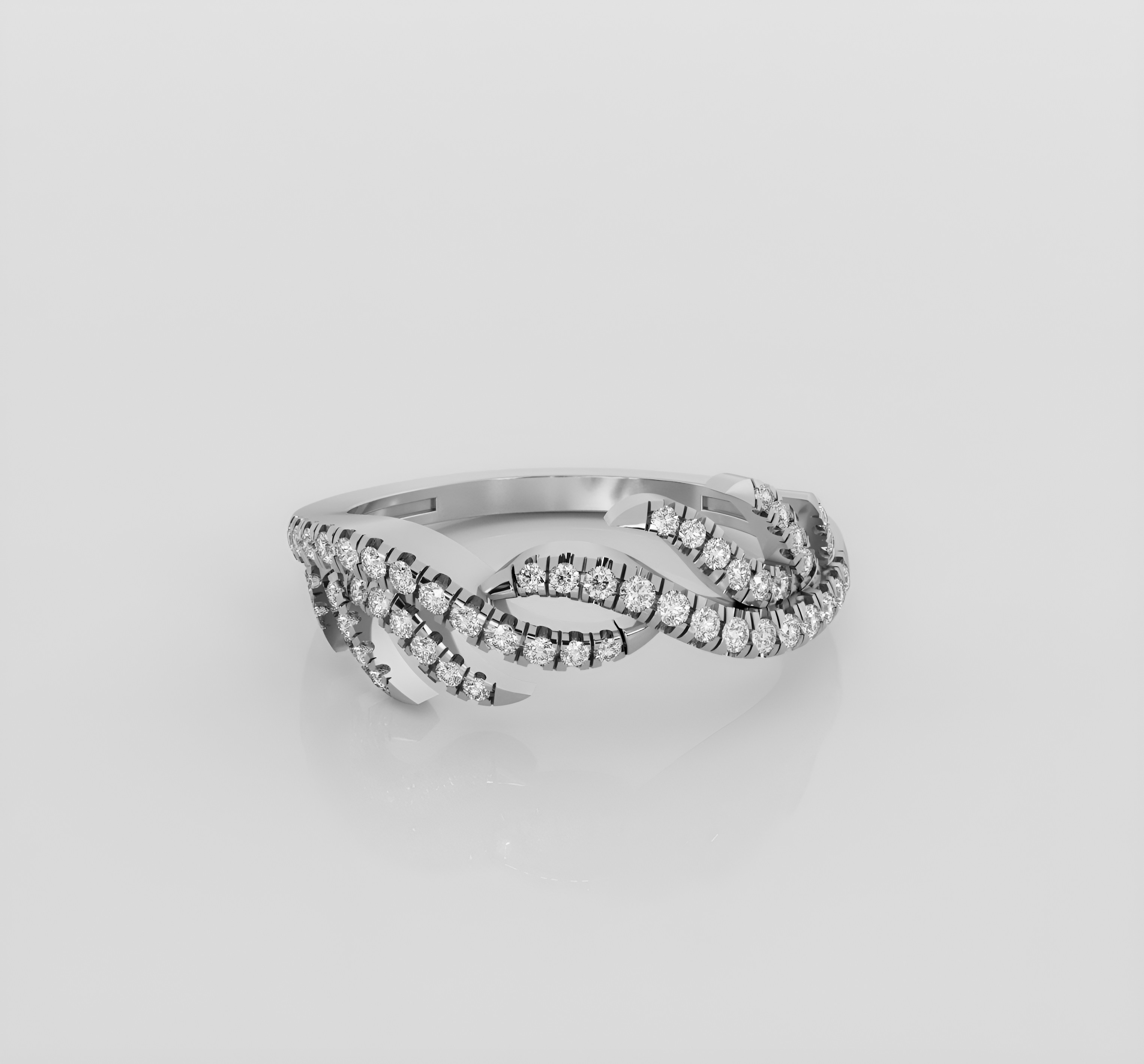 Italian diamond ring 3D print model_2