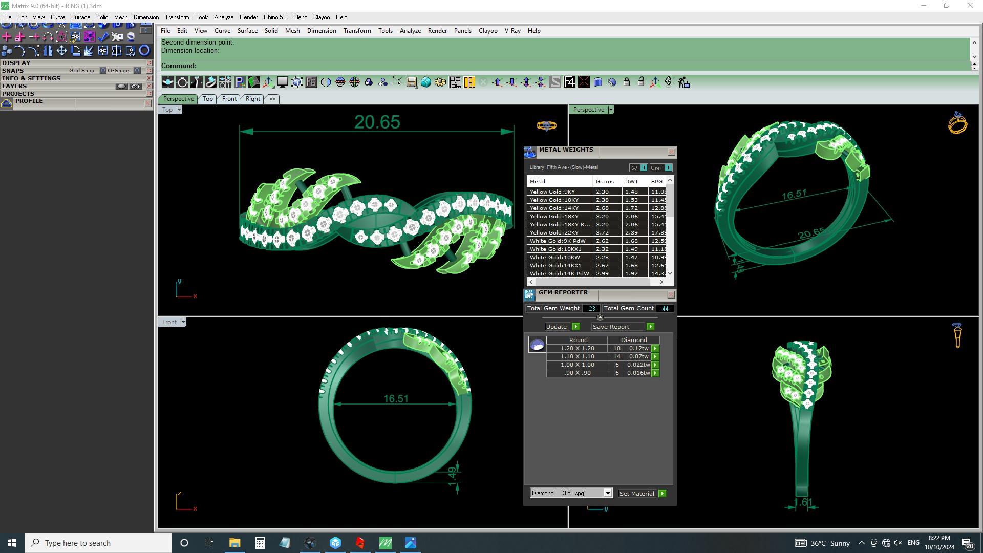 Italian diamond ring 3D print model_3