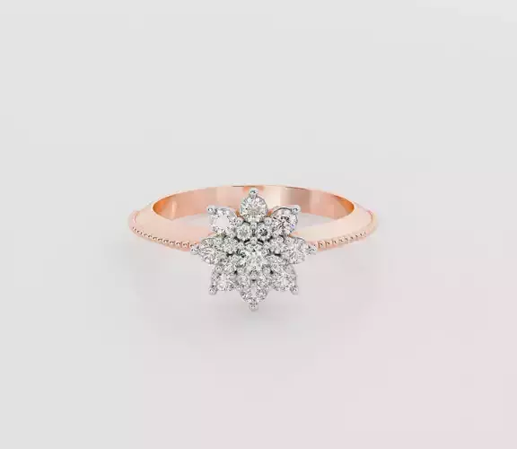 Flower diamond ring 3D print model
