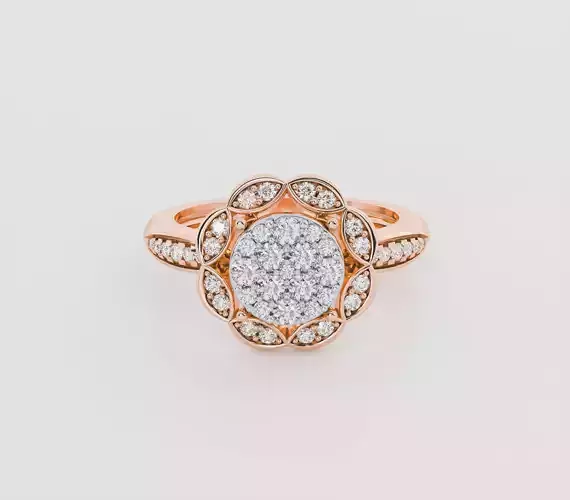 Flower diamond ring 3D print model