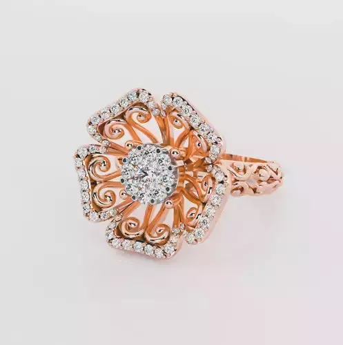 Flower diamond ring 3D print model