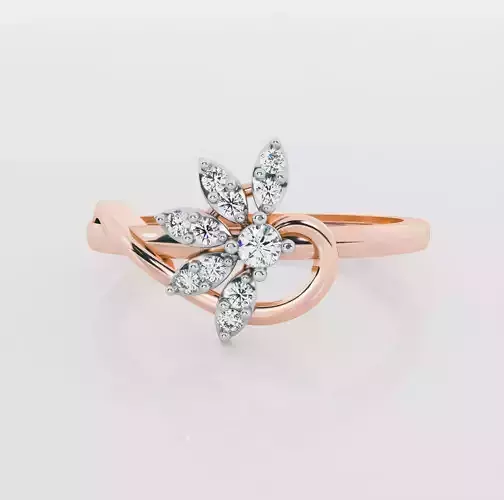 Flower Italian diamond ring 3D print model