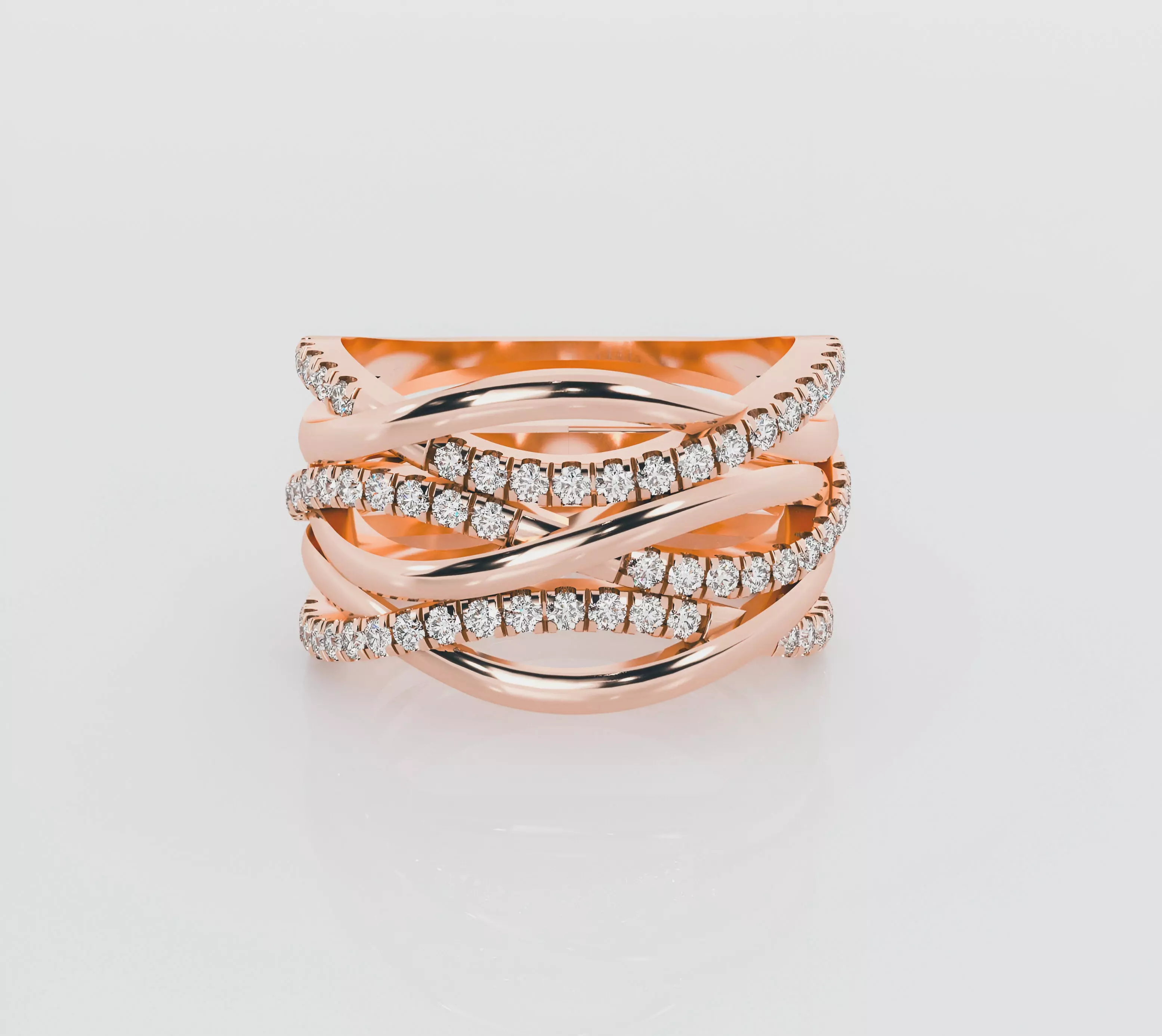 Inter woven threads diamond ring 3D print model