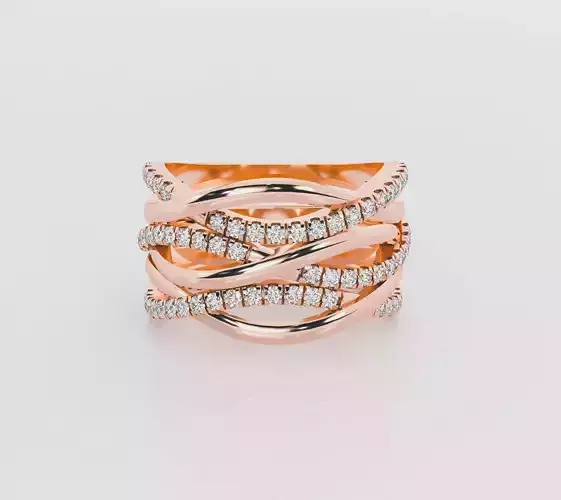 Inter woven threads diamond ring 3D print model