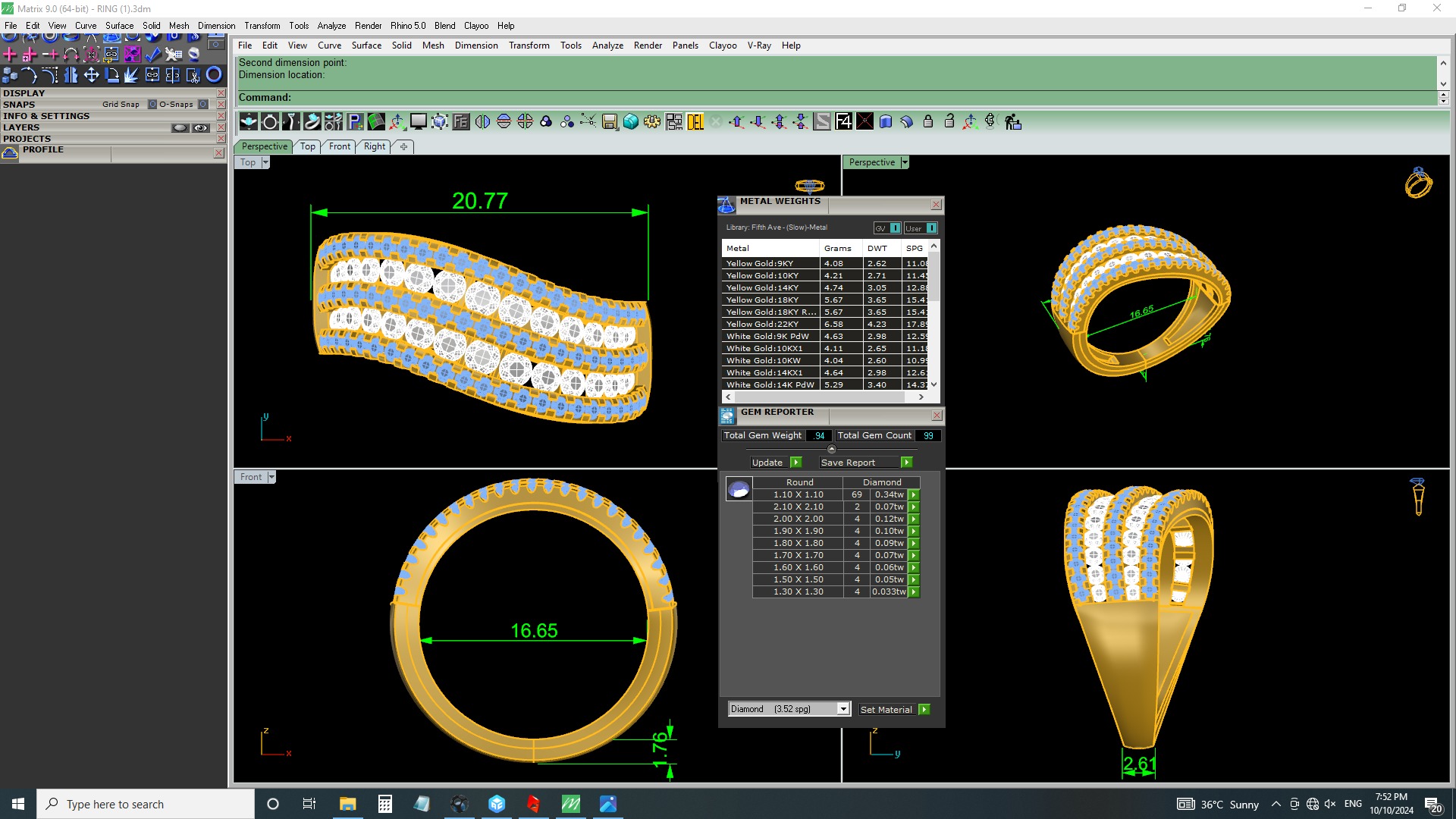 Italian diamond ring 3D print model_3