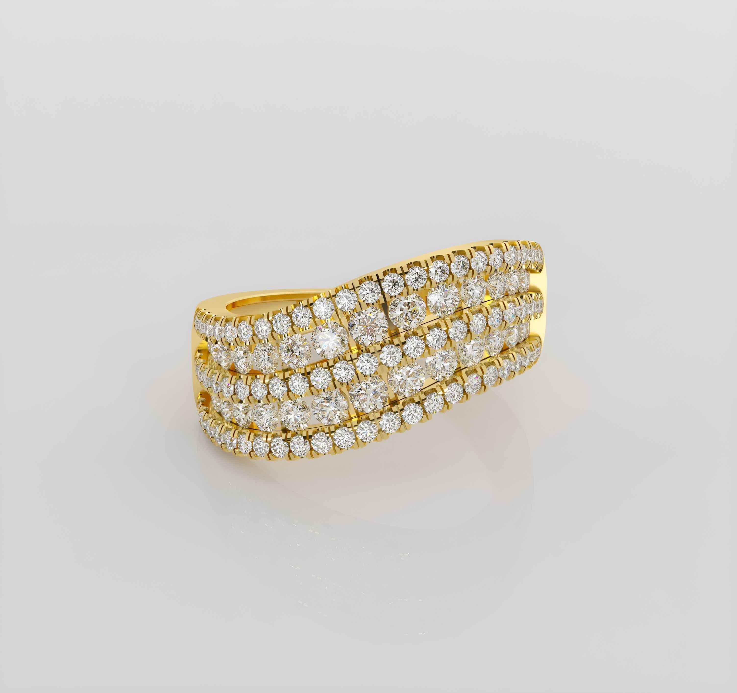 Italian diamond ring 3D print model_1