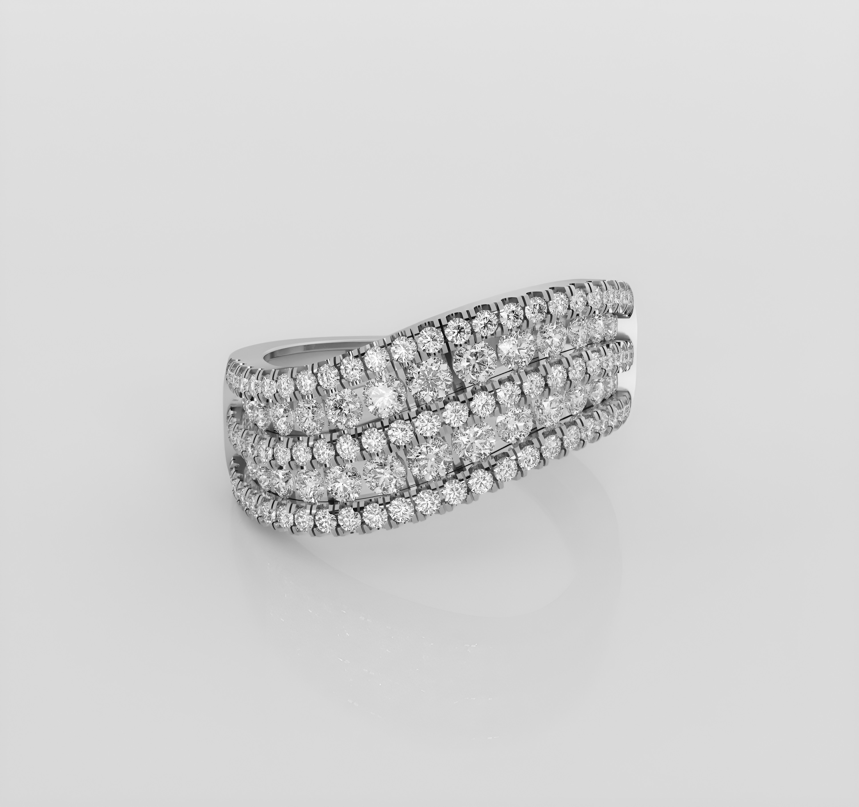 Italian diamond ring 3D print model_2