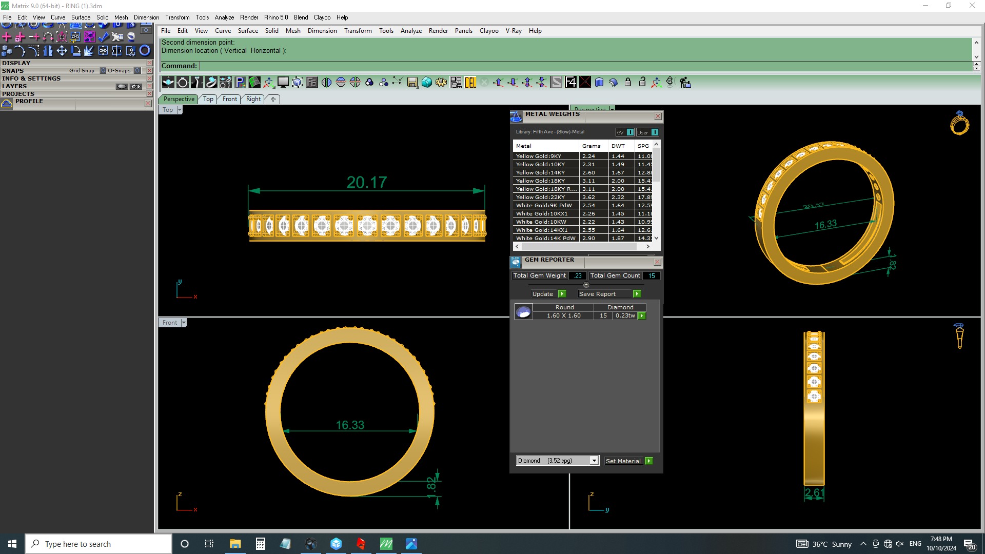 Eternity diamond band ring 3D print model_3