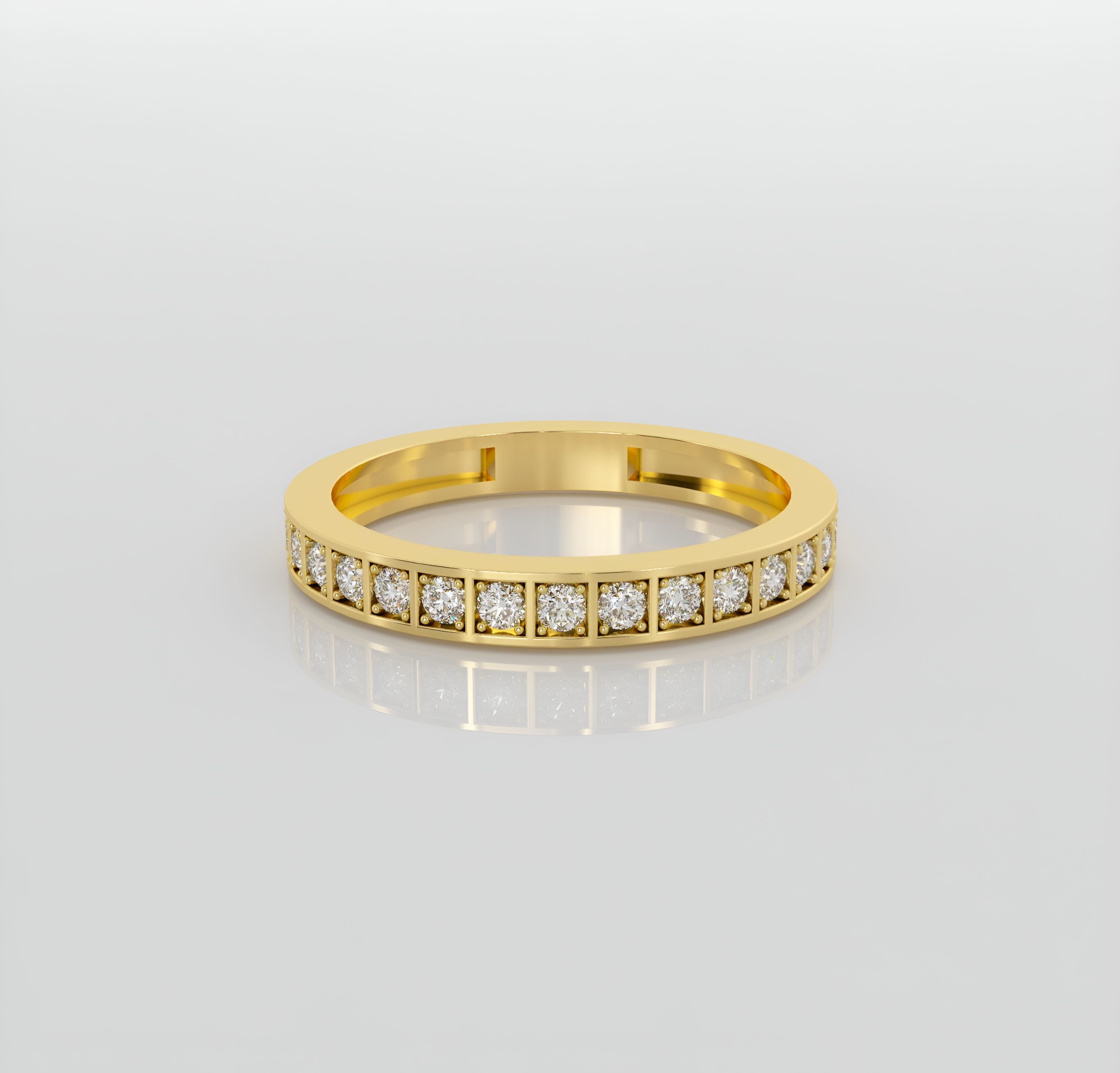 Eternity diamond band ring 3D print model_1