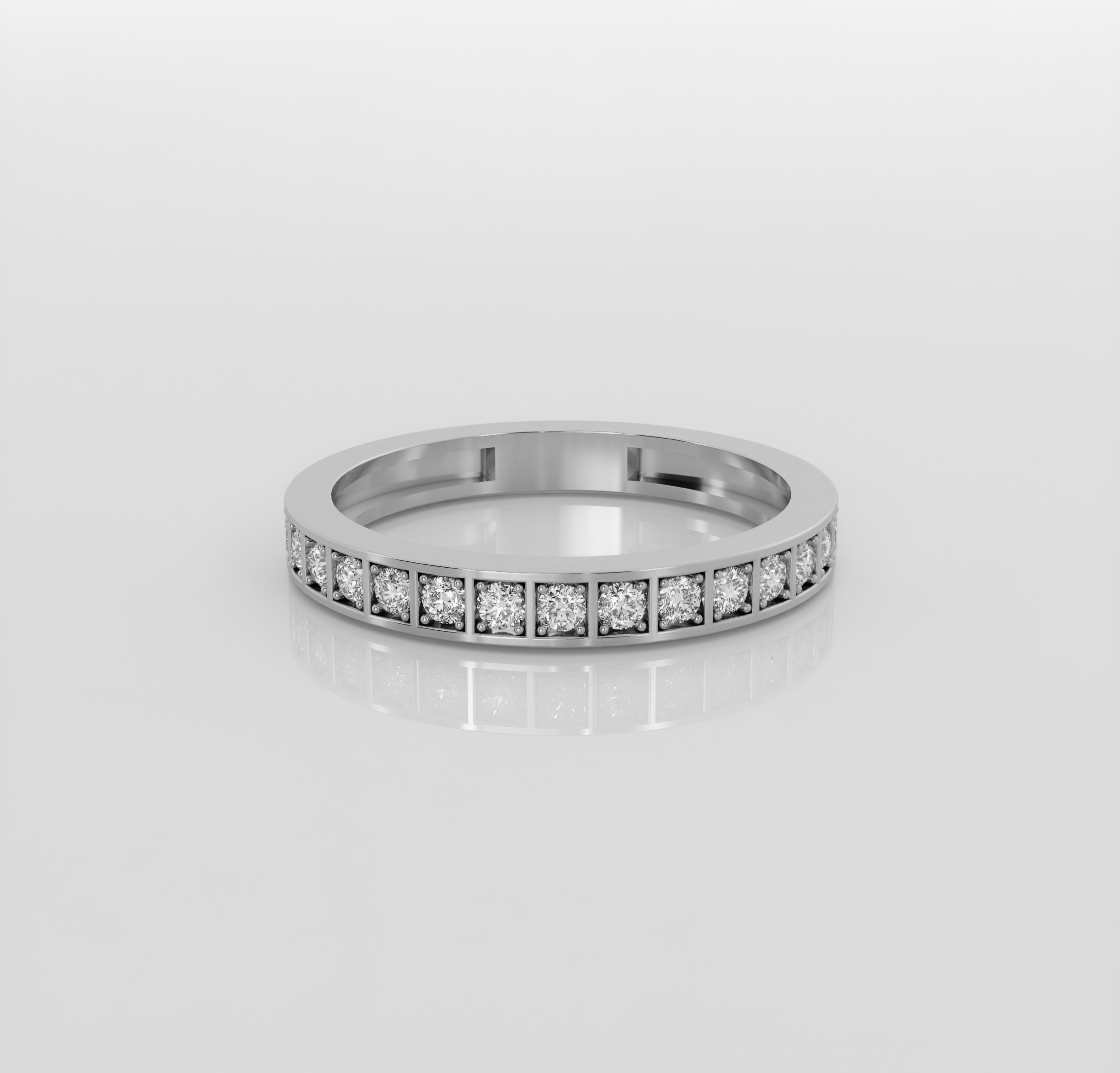 Eternity diamond band ring 3D print model_2