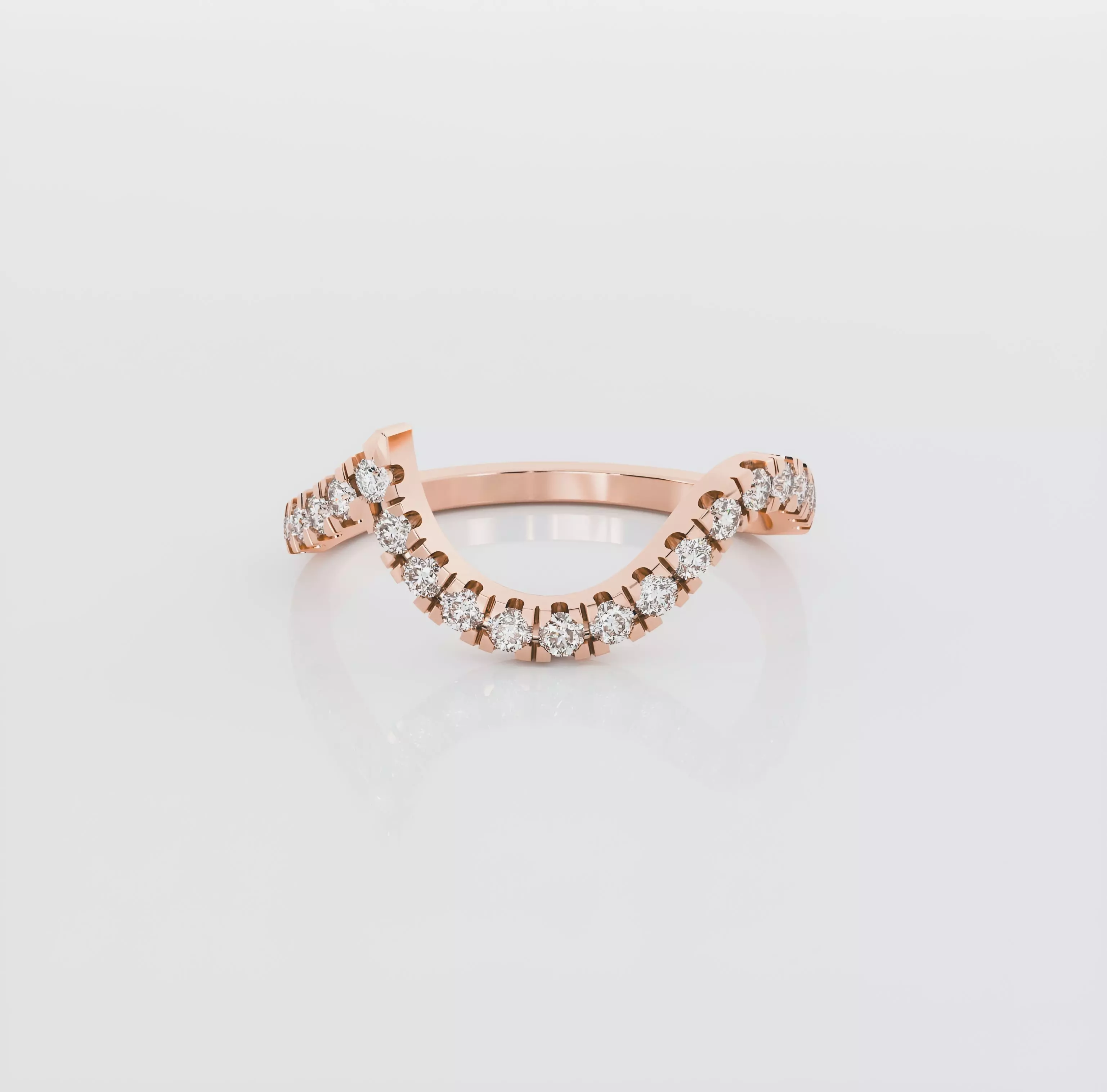 Curved Italian diamond ring 3D print model_0