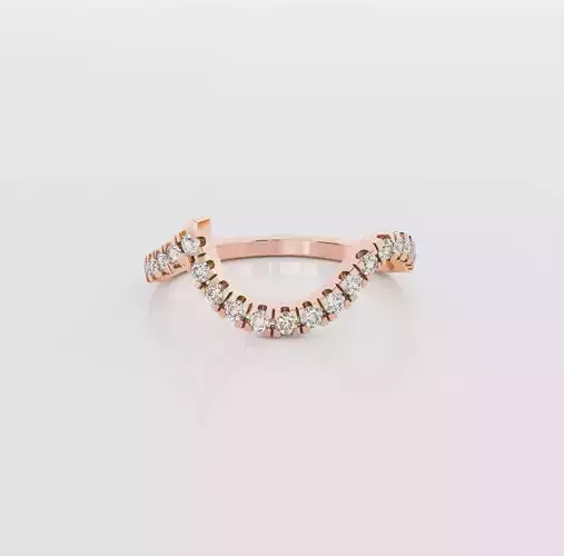 Curved Italian diamond ring 3D print model