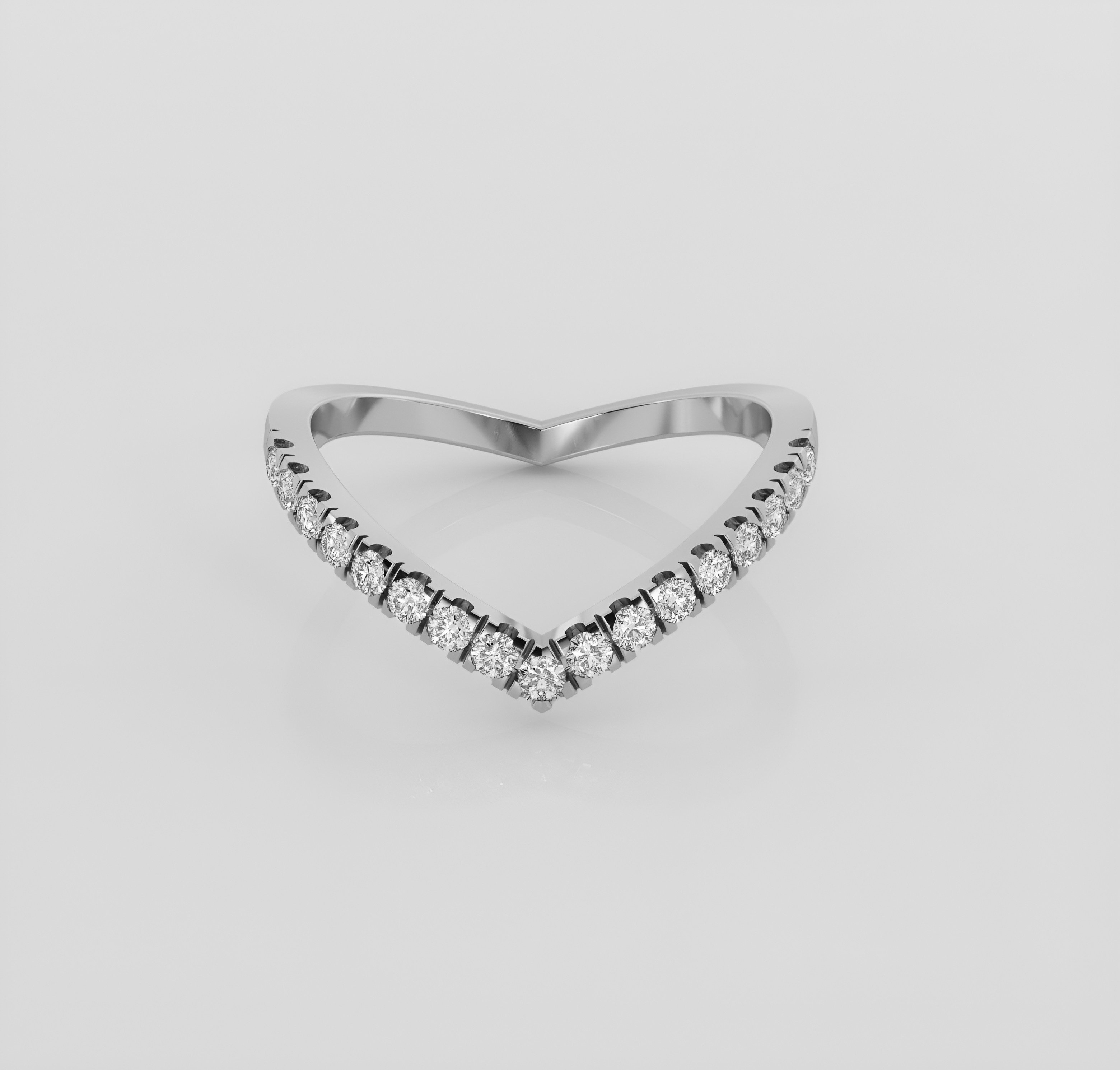 Curved Italian diamond ring 3D print model_2