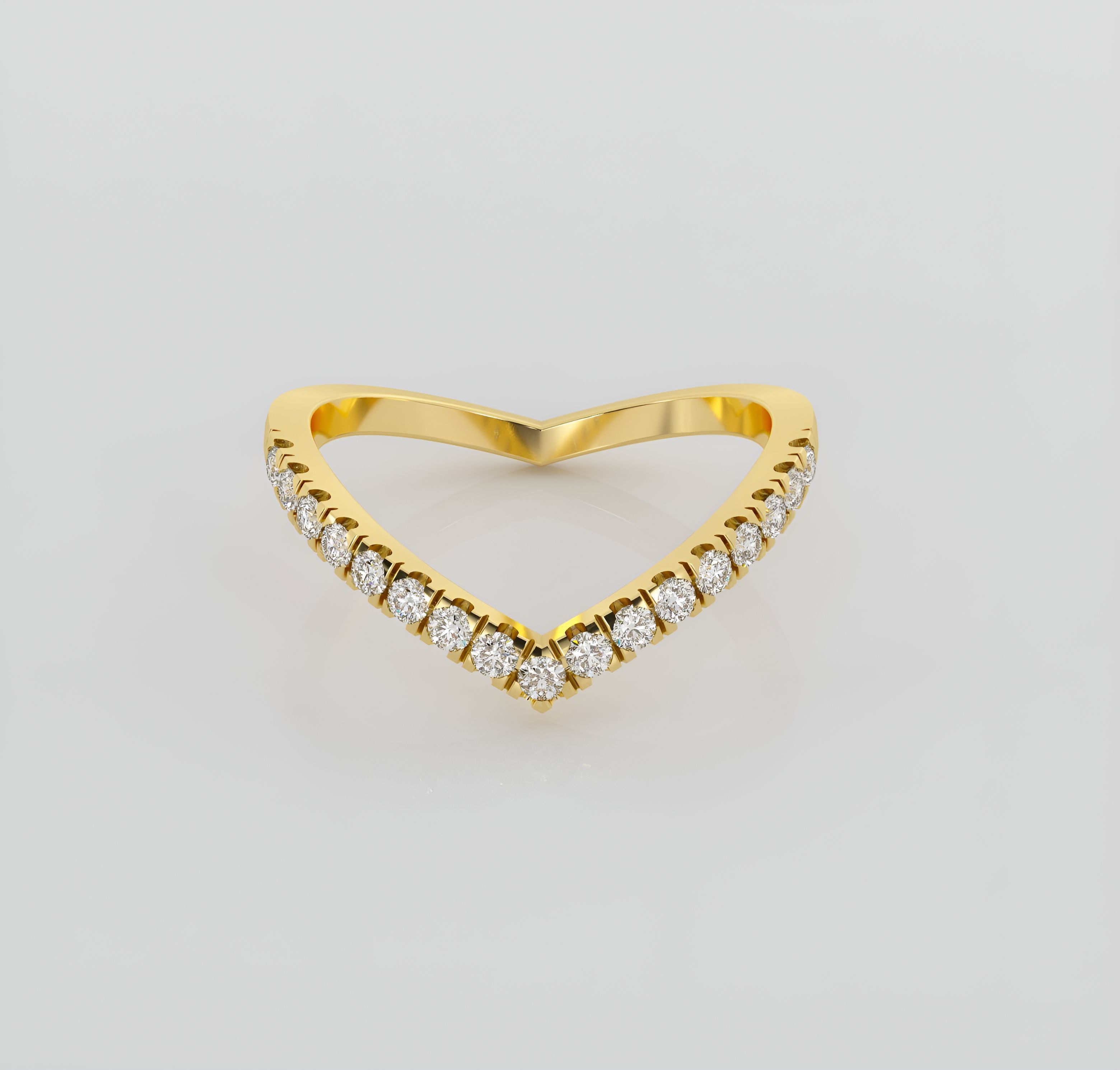 Curved Italian diamond ring 3D print model_1