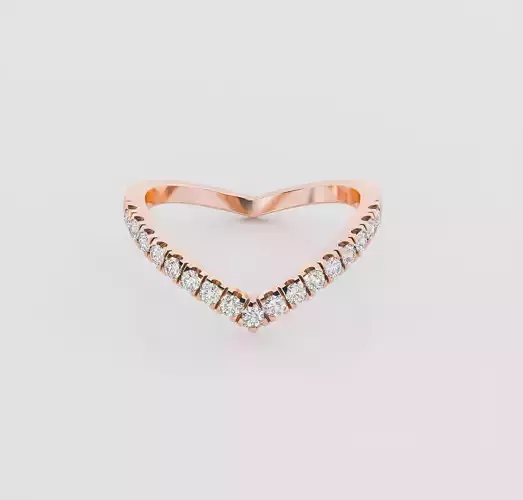 Curved Italian diamond ring 3D print model