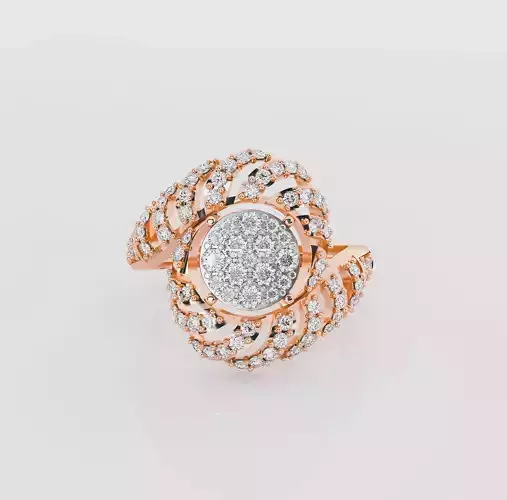 Flower Italian diamond ring 3D print model
