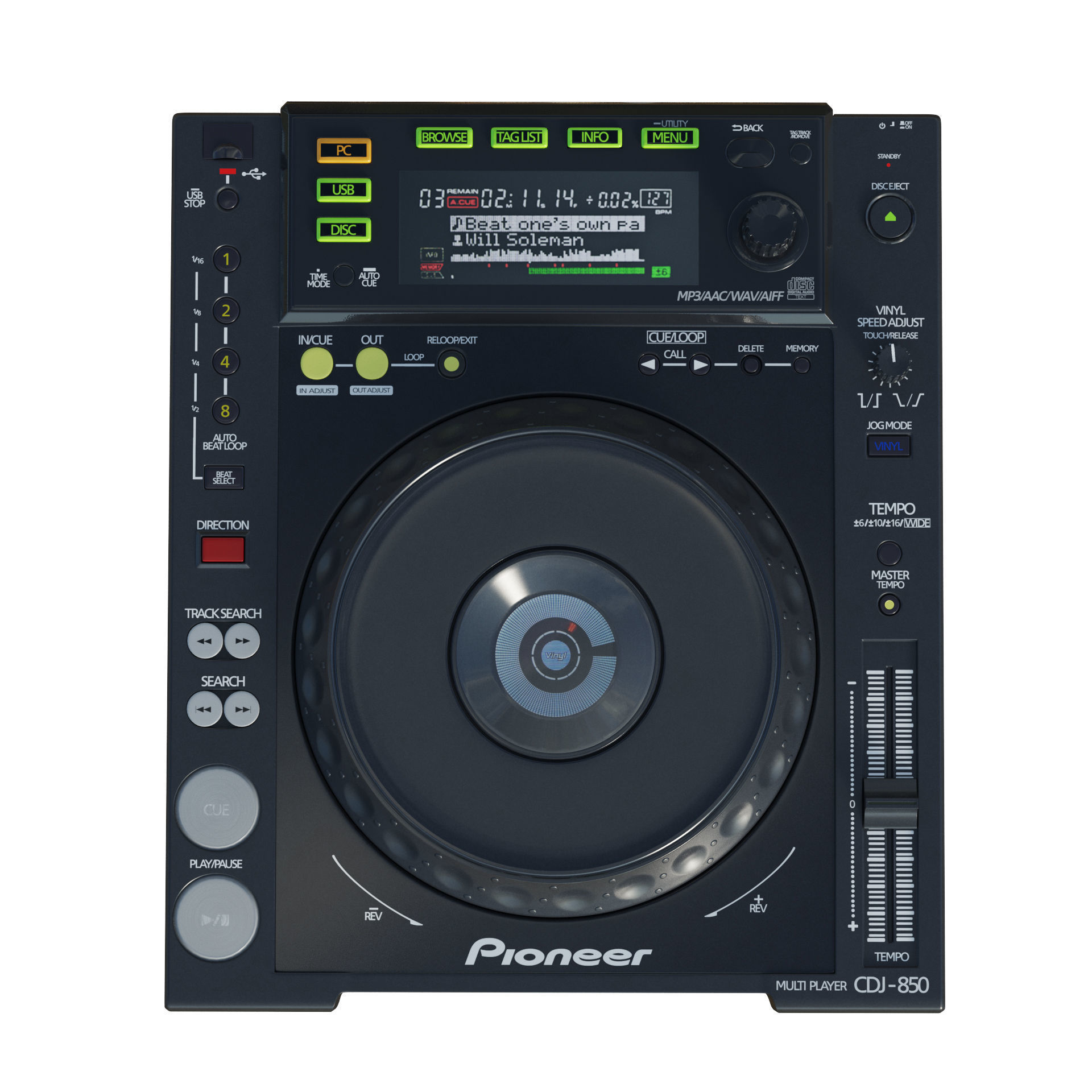 Pioneer CDJ 850 Black 3D model_20