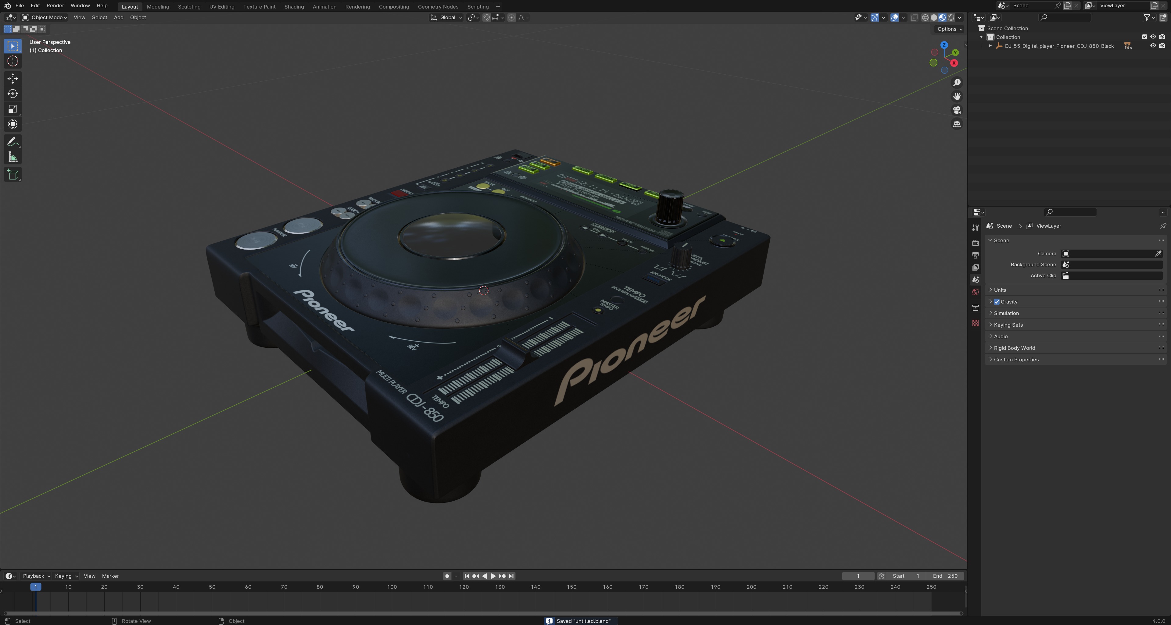 Pioneer CDJ 850 Black 3D model_21