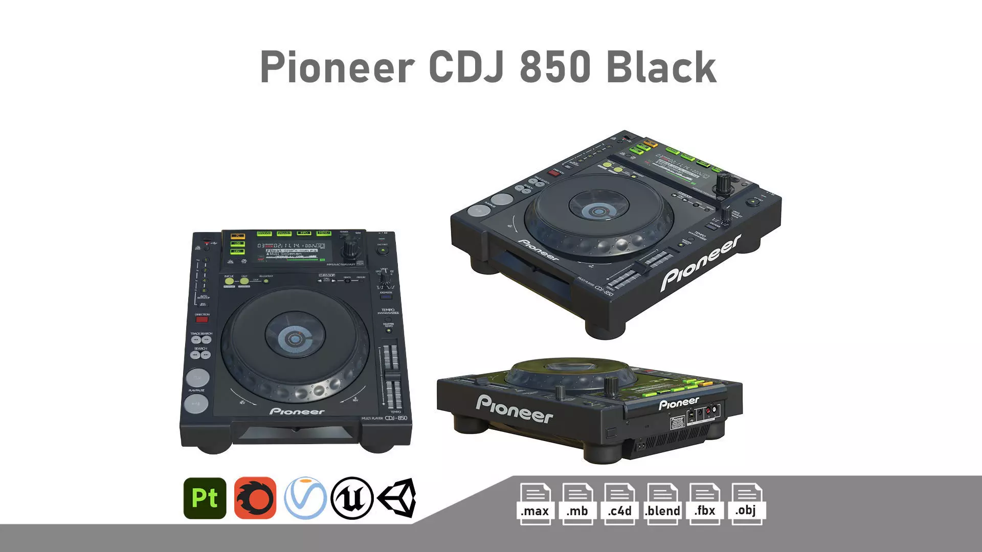 Pioneer CDJ 850 Black 3D model_0