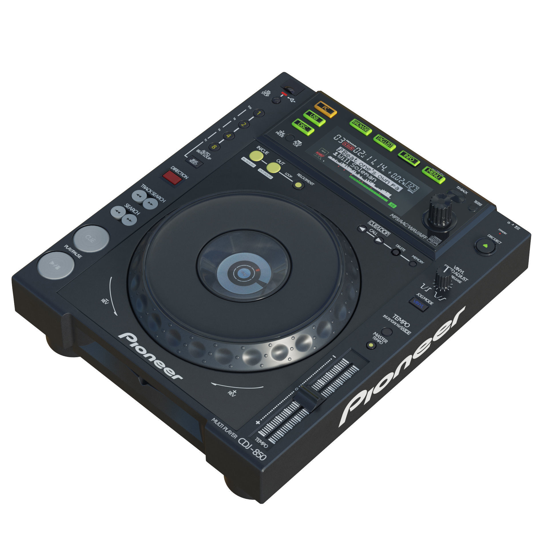Pioneer CDJ 850 Black 3D model_4