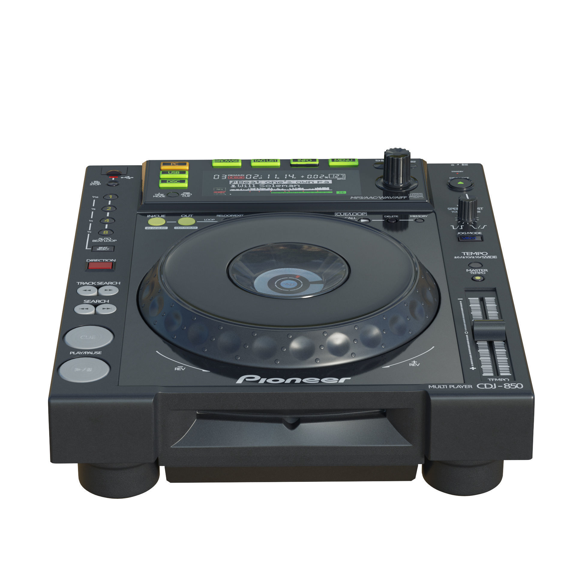 Pioneer CDJ 850 Black 3D model_1