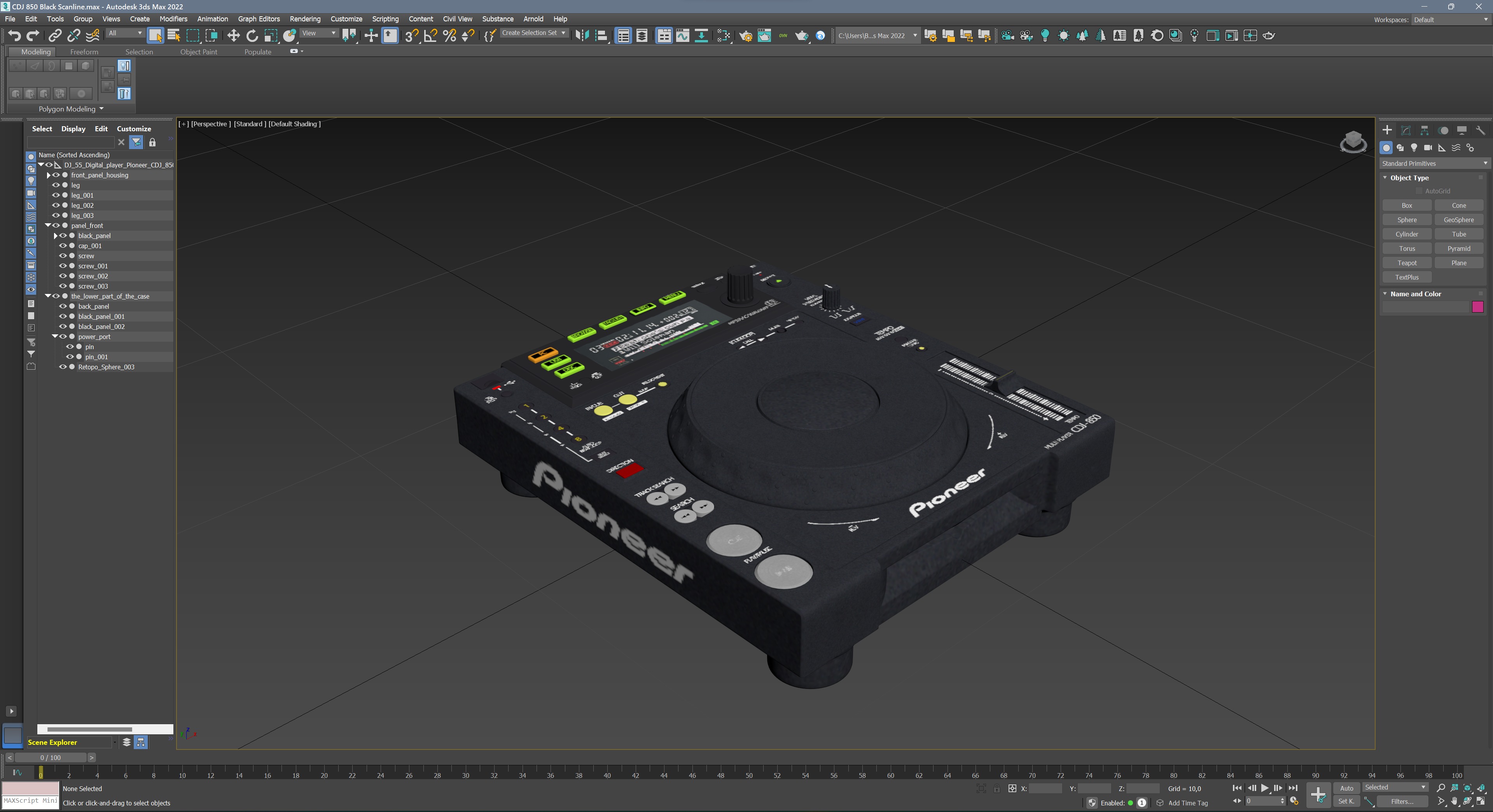 Pioneer CDJ 850 Black 3D model_23
