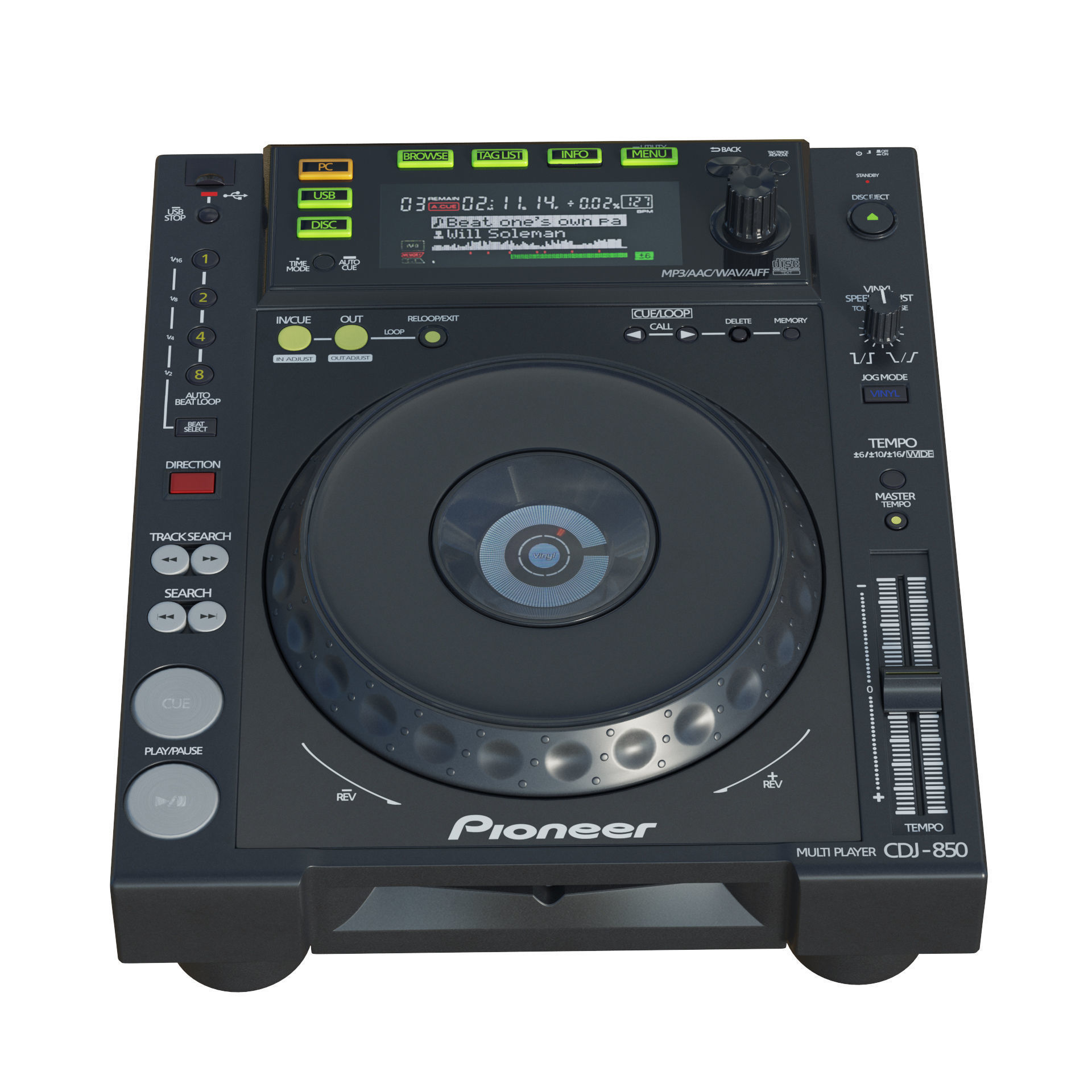 Pioneer CDJ 850 Black 3D model_2