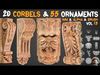 20 Corbels and 55 Ornamental Brush 3D Model  Tutorials  Vol 15 Low-poly 3D model_1