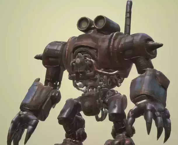 Game-Ready Steampunk Robot Dieselpunk 1 Low-poly 3D model